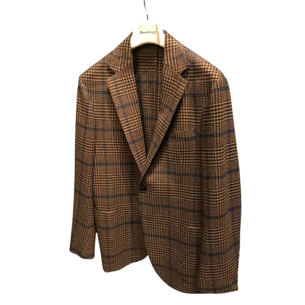 NEW SARTORIO men's plaid blazer in brown/blue